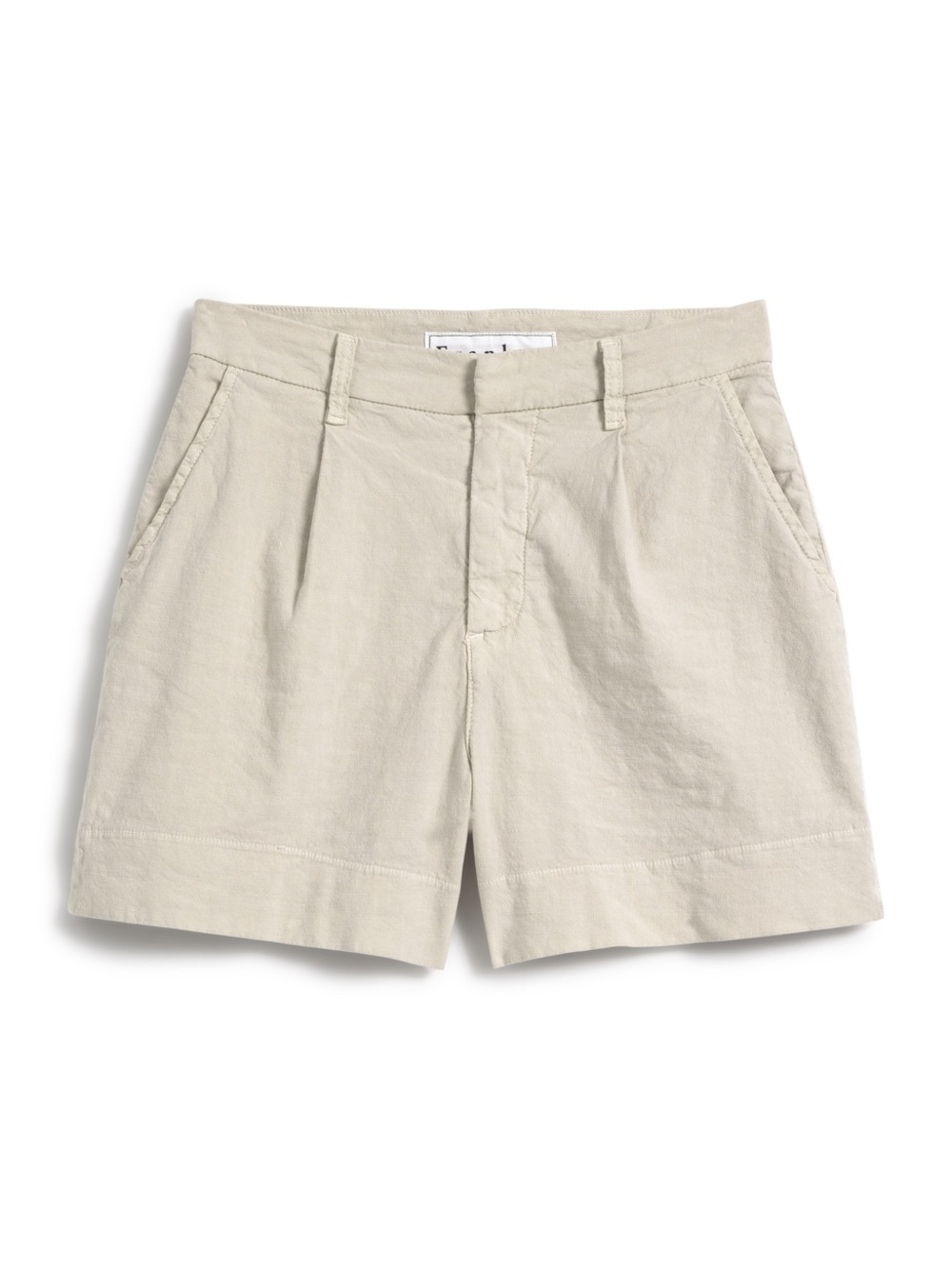 Frank & Eileen Waterford Walking Short Size 8 Linen Cotton Blend Cement